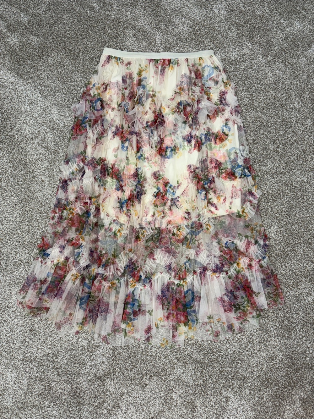 NWT Bluivy abstract ruffle skirt size large